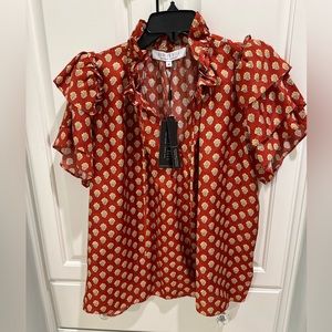 Hunter Bell Blouse - Autumn Bloom Burgandy